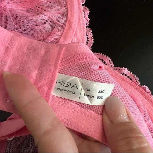 Mermaid Scales bubblegum pink Lace Full Coverage Plus Size Underwire Bra 38C NIB - Picture 6 of 13